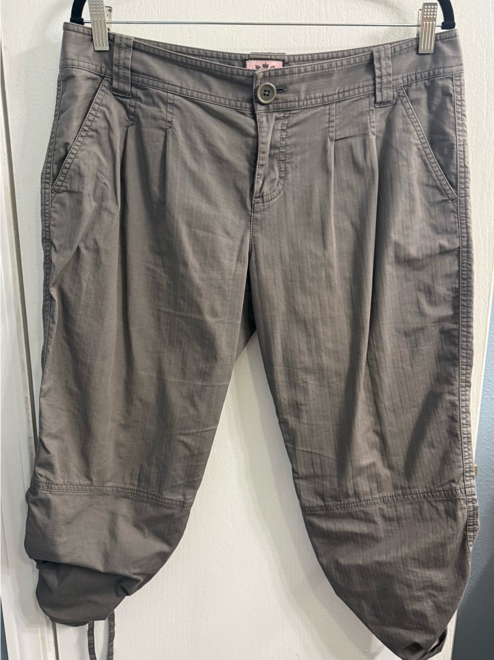 Womens Gray Casual Hem Pants